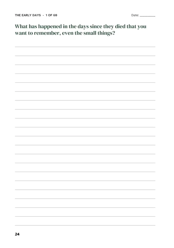 Grief Journal: Guided prompts